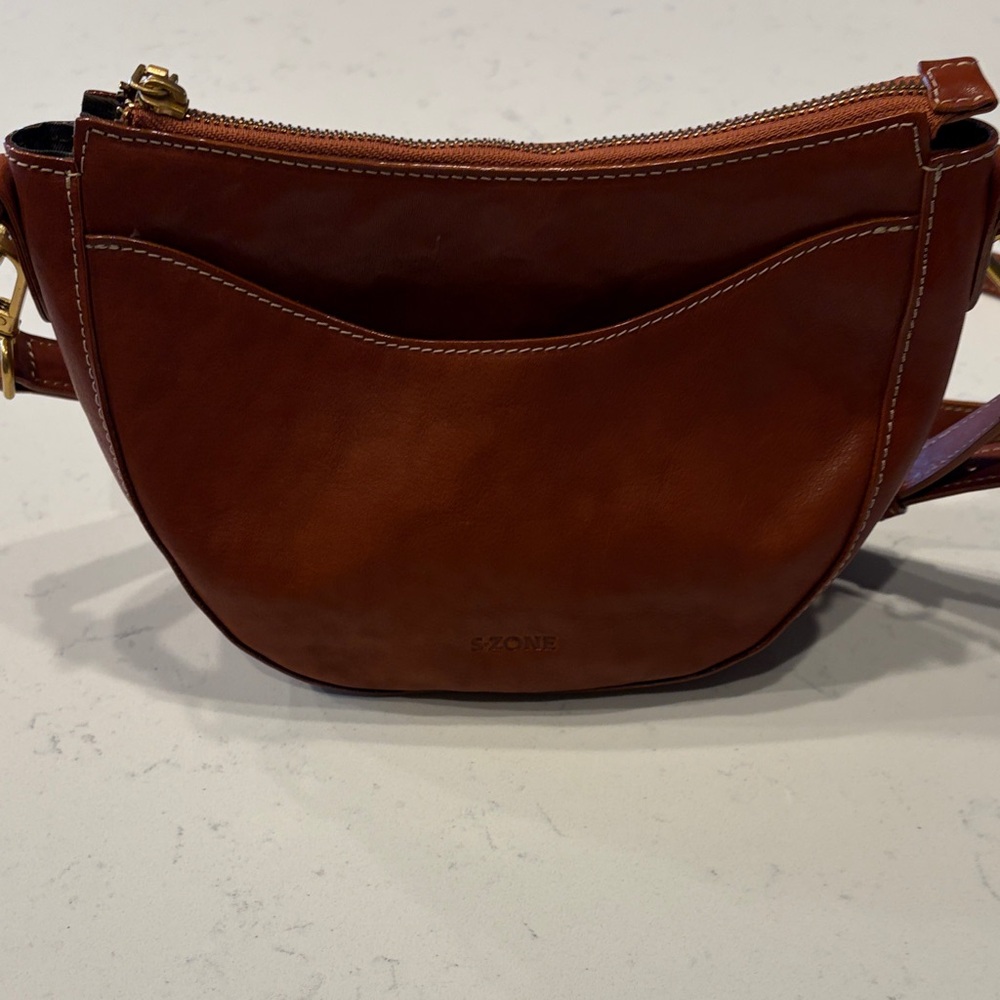 Elegant Brown Leather Crossbody Bag